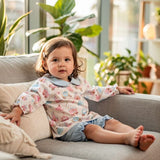 Baby Loren Princess and Castles Floral Pima Collar Bloomers Set