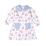 Baby Loren Princess and Castles Floral Pima Collar Dress