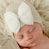 ilybean Pearl Bow Hat Beige