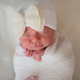 ilybean Pearl Bow Hat White