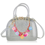 Carrying Kind Cate Silver Sparkle Petal Party Chain