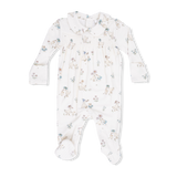 Angel Dear Flower Ducklings Smocked Peter Pan Snap Footie