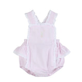 Lil Cactus Pink Seersucker Easter Bunny Ruffle Romper