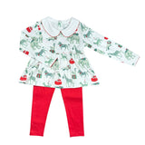 Heyward House LS Play Shirt & Legging Set Christmas Safari