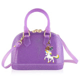 Carrying Kind Cate Purple Sparkle Purse with Playful Pony Charm