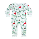 Heyward House Long Sleeve Playtime Romper Christmas Safari