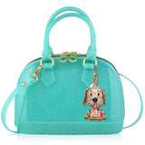 Carrying Kind Cate Aqua Sparkle Purse with Puppy Love Charm