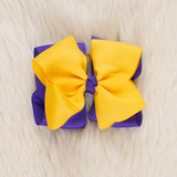 Marie Nicole Collegiate Team 5 Inch Bow Purple/Gold