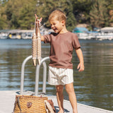 Rylee + Cru Short Sleeve Rashguard Chocolate