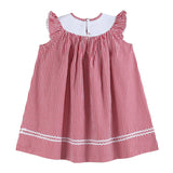 Lil Cactus Red Gingham Baseball Smocked Bishop Dress