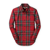 Hope & Henry Organic Stretch Poplin Shirt Red Holiday Tartan