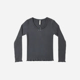 Rylee + Cru Ribbed Long Sleeve Tee Midnight