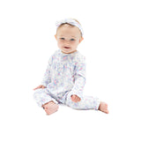 Angel Dear Ribbon Floral Fling Cuffed Sleeve Romper