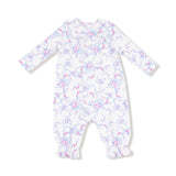 Angel Dear Ribbon Floral Fling Cuffed Sleeve Romper