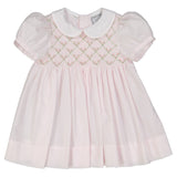Feltman Brothers 3709 Rosebud Diamond Smocked Dress Pink