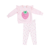 Angel Dear Strawberry French Terry Ruffle Sweatshirt and Leggings