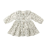 Quincy Mae Ruffle Collar Button Dress Green Floral