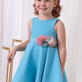 Abel & Lula Crepe Dress Turquoise/Floral