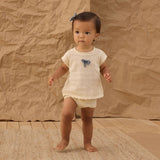 Rylee + Cru Scallop Knit Baby Set Natural