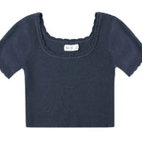 Rylee + Cru Teen Scallop Tee Navy