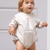 Rylee + Cru Crewneck Romper Set Sail