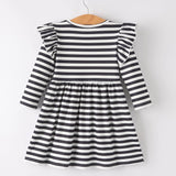 Rylee Faith Halloween Smiling Ghosts Striped Dress