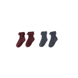 Rylee + Cru Lace Trim Socks 2 Pack Burgundy/Navy