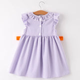 Rylee Faith Purple Gingham Spooky Smocked Halloween Dress