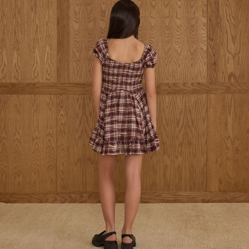 Teen Stella Dress Burgundy Plaid, 12Y at Rylee + Cru Teen Stella Dress Burgundy Plaid, 12Y at Rylee + Cru