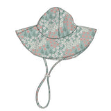Babysprouts Sun Hat Aqua/Grey Floral
