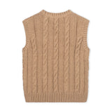 Hope & Henry Organic Cable Sweater Vest Camel