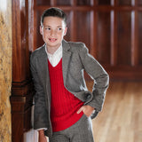 Hope & Henry Organic Cable Sweater Vest Red