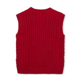 Hope & Henry Organic Cable Sweater Vest Red
