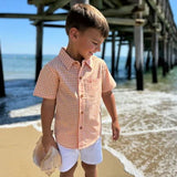 Me & Henry Newport Woven Shirt Tangerine/White Plaid