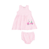 Angel Dear Golf Pink Mini Applique Tank Dress and Bloomer with Applique