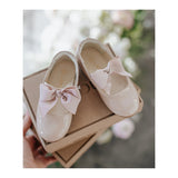 L'Amour Amelia Bow Flat Patent Taupe