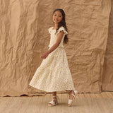 Rylee + Cru Tiered Midi Skirt Yellow Floral