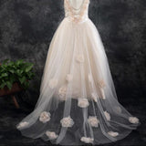 Princess Daliana Pearl Back Flower Girl Dress Champagne