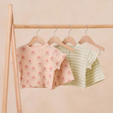 Quincy Mae Waffle Tee & Short Set Tulips