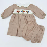 Petit Ami Smocked Turkey Dress with Bloomers
