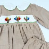 Petit Ami Smocked Turkey Dress with Bloomers