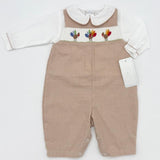 Petit Ami Boys Smocked Long Sleeve Turkey Longall