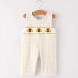 Rylee Faith Fall Thanksgiving Plaid Turkey Smocked Jon Jon
