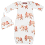 Milkbarn Bamboo Newborn Gown & Hat Set Tutu Elephant