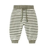 Quincy Mae Velour Relaxed Sweatpant Spruce Stripe