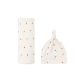 Quincy Mae Bamboo Swaddle + Knot Hat Set Valentine