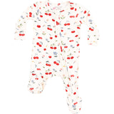 Angel Dear Watercolor Cherries + Gingham 2 Way Zipper Footie