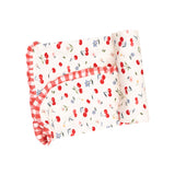 Angel Dear Watercolor Gingham + Cherries Gingham Ruffle Receiving Blanket