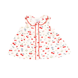 Angel Dear Watercolor Cherries + Gingham Peter Pan Collar Dress