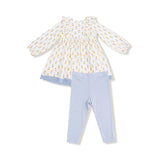 Angel Dear Western Sunflower Dress & Ribbed Legging Set